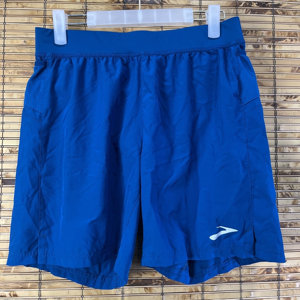 Brooks Shorts Mens‎ Sherpa 7" 2-in-1  Sz S Teal Running Gym Active Performance